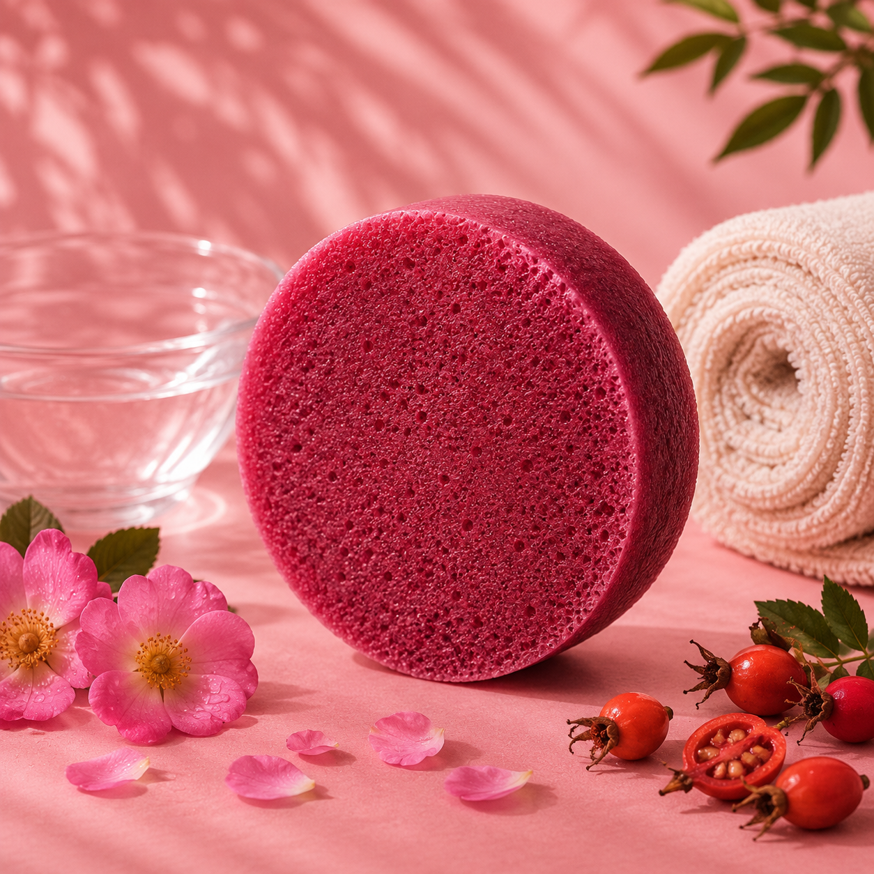 Rosa Mosqueta (Limpa e Nutre) — Esponja de Sabonete